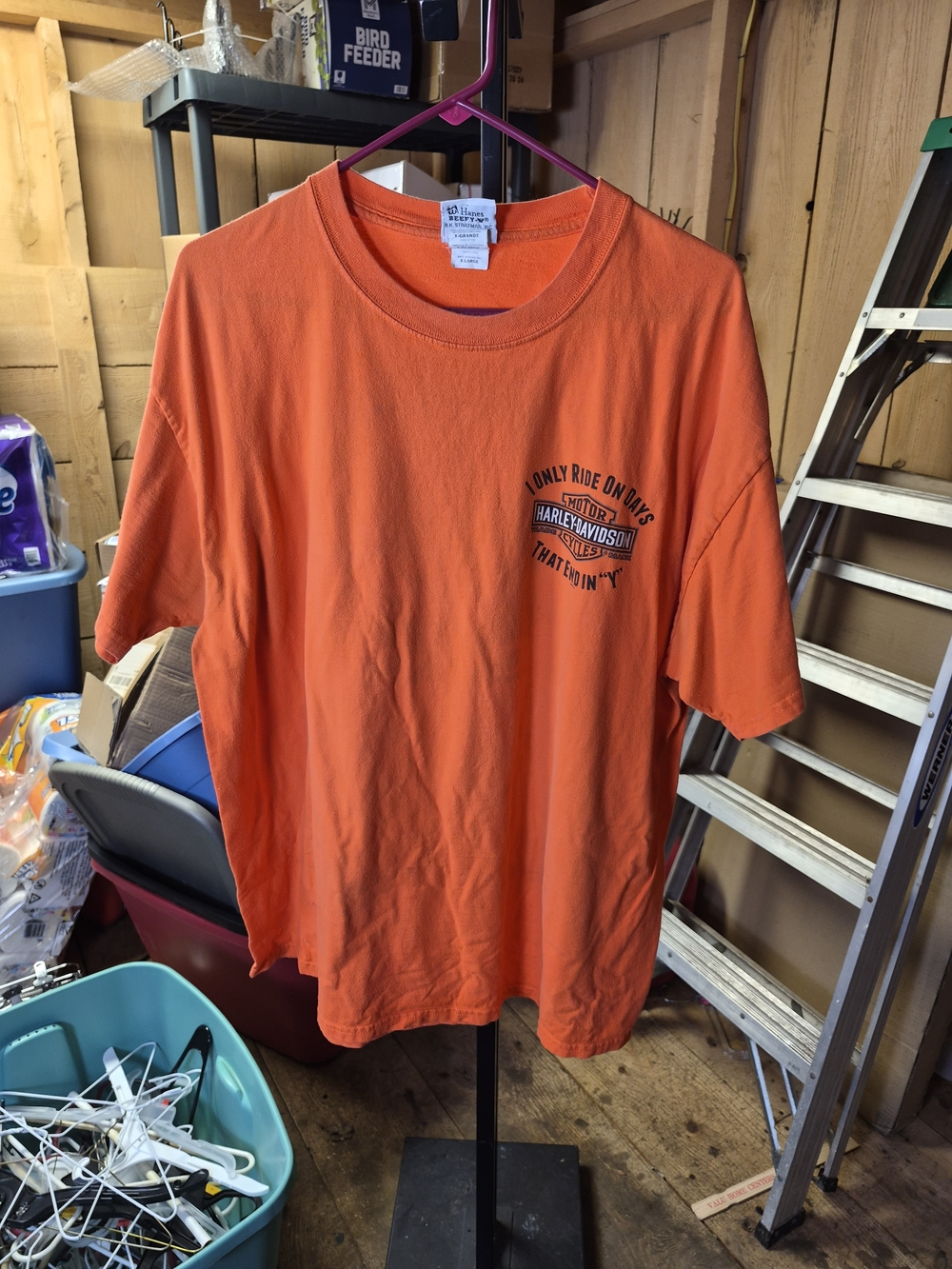 Harley-Davidson Orange Short Sleeve Tee with Small Chest Logo Bin 63